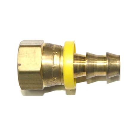 Easy Lock Brass Hose Fittings, Connectors, 3/8 Inch Push-Lock Barb X 3/8 Inch Swivel Female NPT End